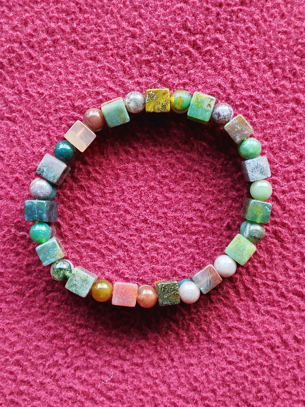 Multi-Color Stone Beaded Stretch Bracelet - Women Jewelry